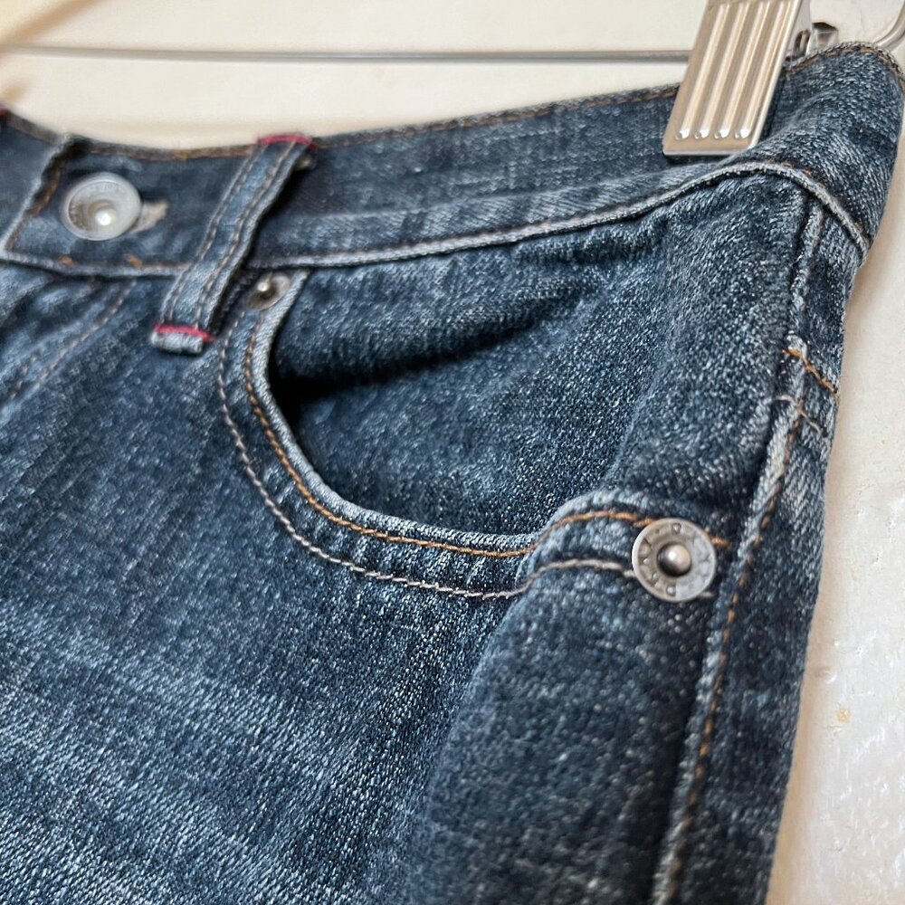 Unique DKNY Long Deconstructed Frayed Denim Skirt Size 0 - Picture 5 of 11